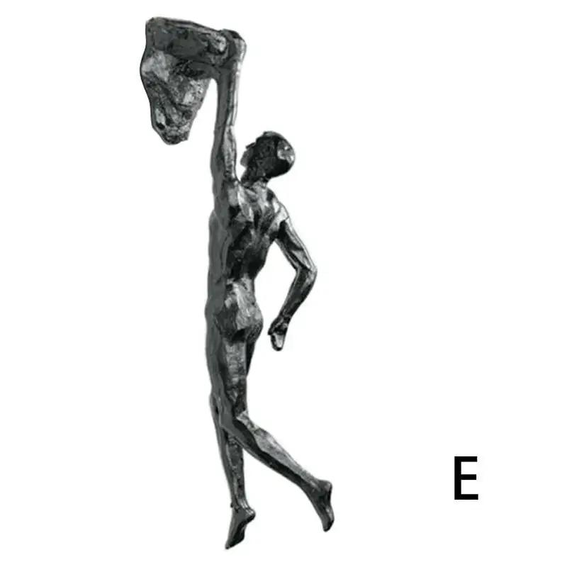 Athlete Rock Climbing Man Resin Background Wall Hanging Decoration Sculpture Statue Figures Creative Rock Climber Statue Pendant