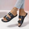 Fashion Large Size Women's Slippers 2025New Summer Casual Beach Slippers Luxury Leather Slippers for Women Outdoor Non-Slip Flat Slipper
