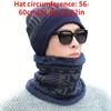 Men's Winter Beanie and Neck Warmer Set Polyester Knitted Hat with Plush Thicken Lining Cold-Resistant Outdoor Cycling Headwear