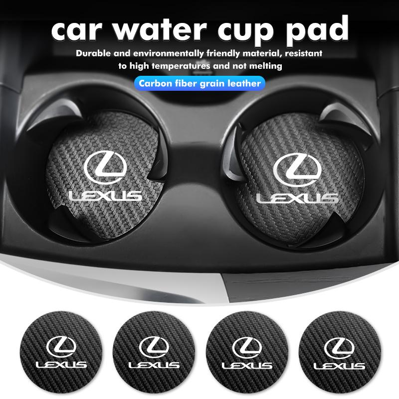 2Pcs Car Coaster Water Cup Anti-slip Pad Mat For Lexus UX250h RX450h RX300 GX470 CT200h RX400h NX300h RX350 AEJ1