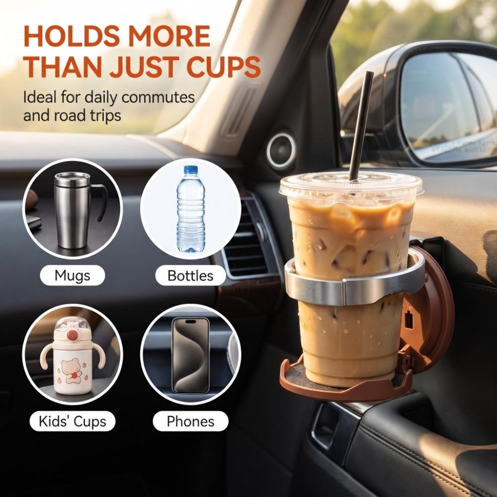 Collapsible Car Door Mount Cup Holder Foldable Drink Storage Rack Car Beverage Holder Coffee Cup