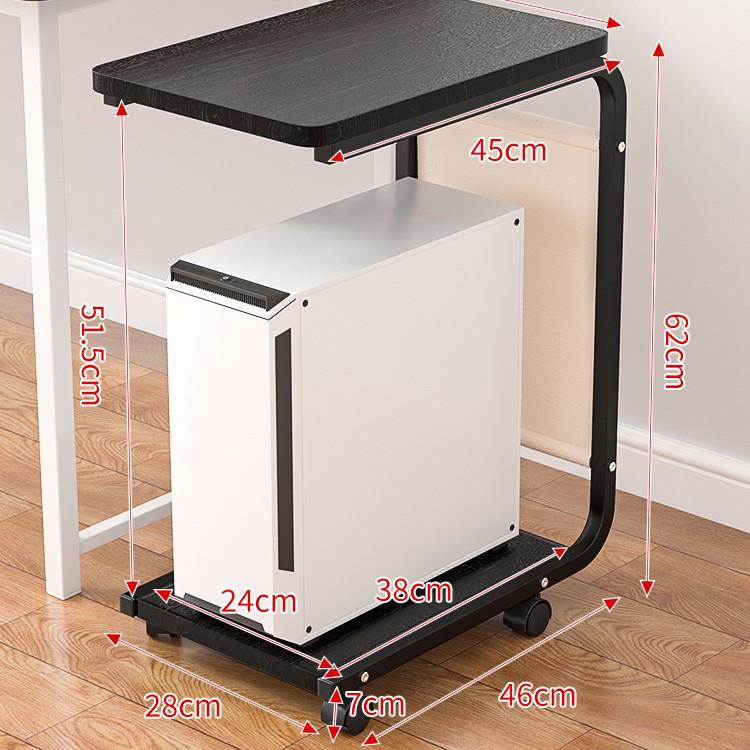 Rolling Desktop Computer Stand with Storage and Printer Shelf