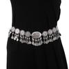 Ethnic Silver Coin Tassel Waist Chain Retro Alloy Body Chain for Dunhuang Travel Photography