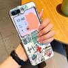 Global Flight Travel Line Case For Samsung Galaxy Z FlIP 7 FE 6 5 Plating PC+PU Leather Hybrid Folding Cover For Samsung Z Flip7 Flip6 Flip5