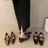 Shallow single shoes women's low heels spring new retro temperament evening Mary Jane shoes