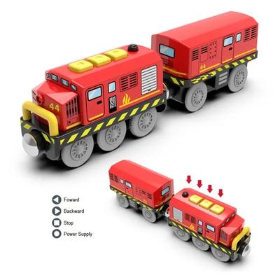 Electric Rail Way Trains Magnetic Car Models Compatible with Wooden Tracks Slot Diecast Railway Motors Educational Toys