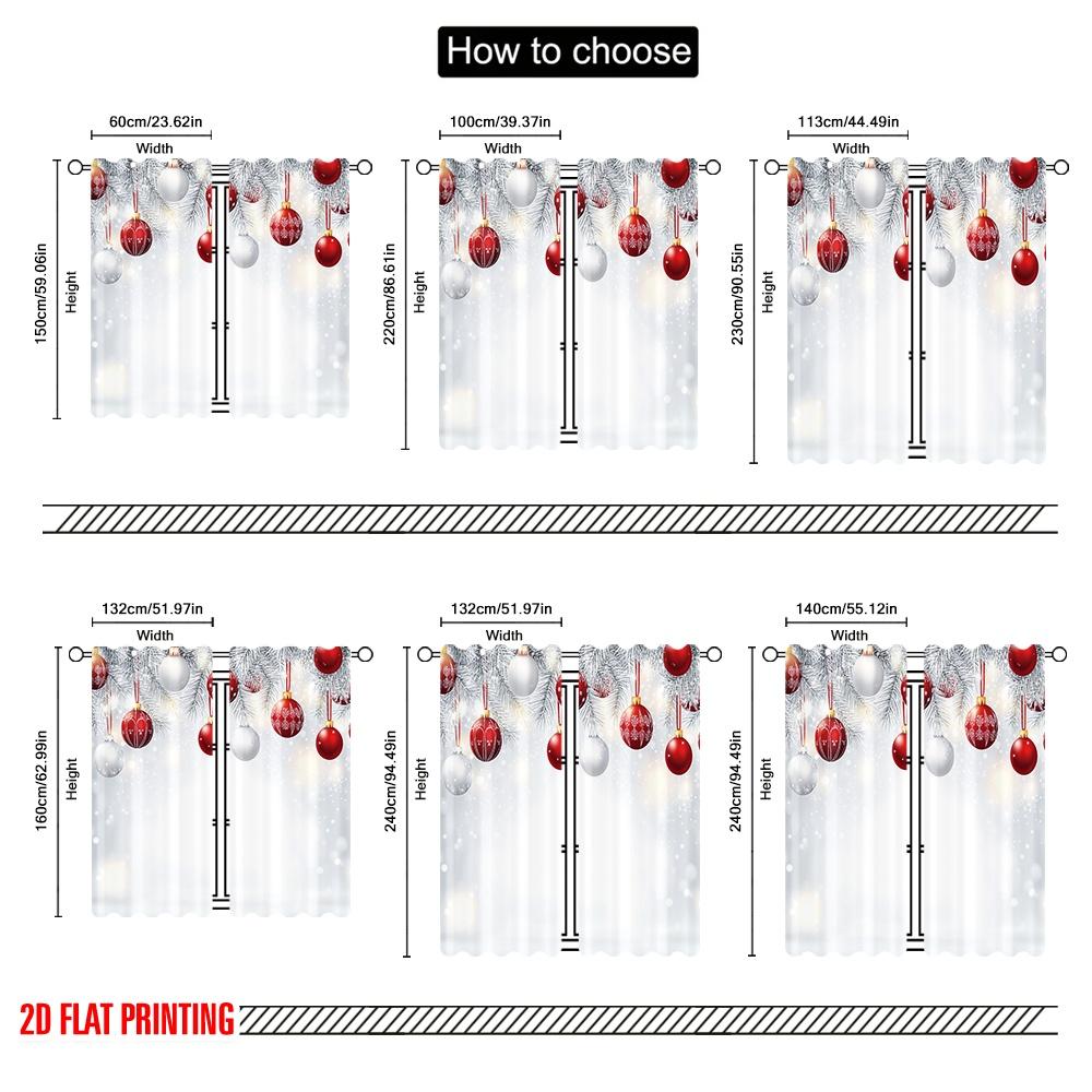 2 Stück, 2D-Flachdruck Kreative Vorhänge Weihnachtsdekorationen Rot Weiß (2) Polyester (ohne Stange) Dekorationen Innen für