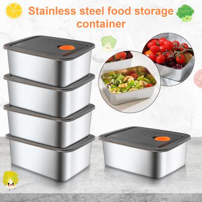 Stainless Steel Lunch Box with Vented Lids Reusable Metal Meal Prep Boxes Stackable BPA-Free Food Container for Snacks On-the-Go Meals