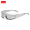 Y2K Sonnenbrille Radfahren Sport Kleine Fassung Sonnenbrille Silber Schwarz Damen Sonnenbrille Herren Sport UV400 Schutzbrille Shades Spiegel Neu
