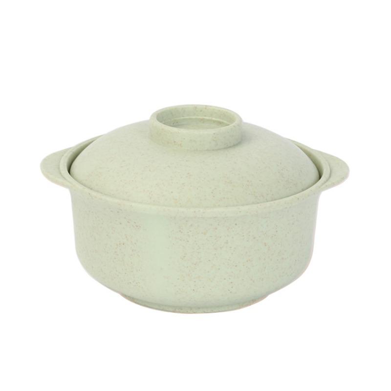 Wheat Fiber Non-stick Pan, Frying Pan, Pancake Pan, Snow Flat Frying Pan, Steaming and Boiling Milk, Breakfast Cereal Pan with Lid Set