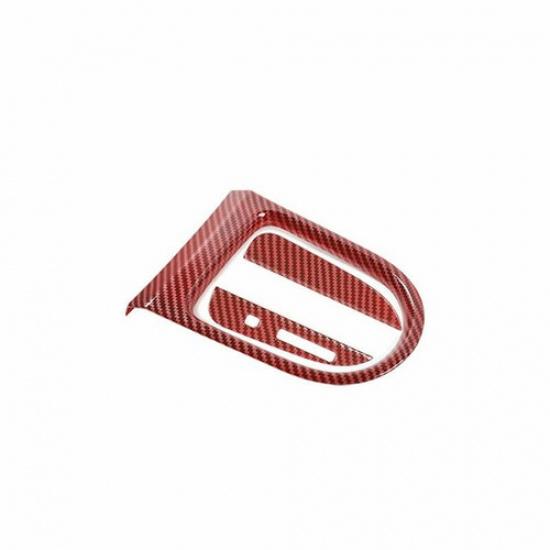 Red Carbon Fiber Center Console Gear Shift Box Cover Trim For Ford Mustang 15-19