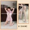 Sexy Underwear Mesh Perspective Stand-up Collar Cheongsam Sexy Embroidery Split Fork Temptation Pajamas Hot Free Set