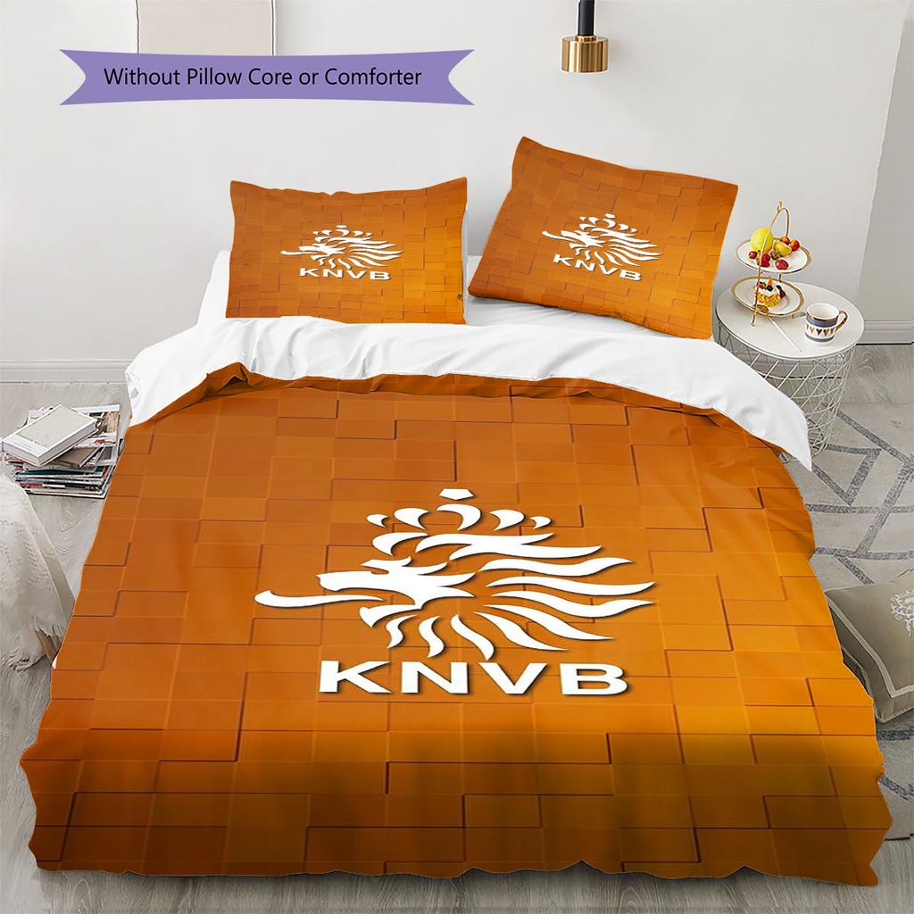 KNVB Pattern Bedding,Quilt Set Quilt Cover Pillowcase Home Birthday Gift(1 * duvet cover + 2 * pillowcase, without core)