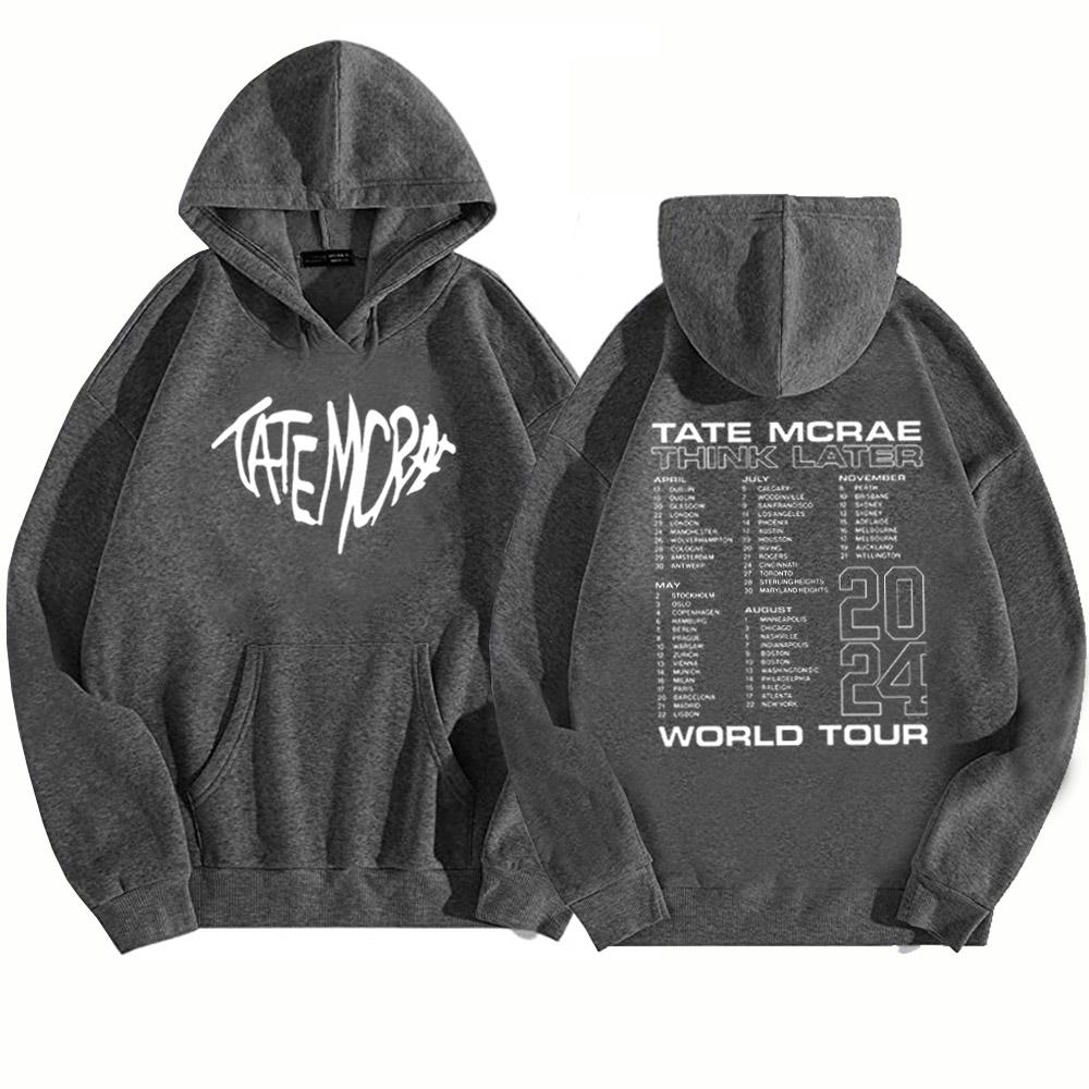 Tate McRae Think Later Tour 2024 Hoodie Tate McRae Merch Fan Gift Unisex Harajuku Sweatshirts