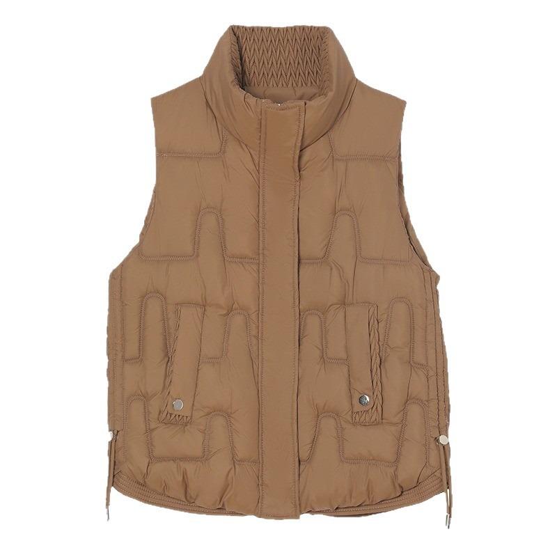 Down cotton vest women's short autumn and winter new stand-up collar thickened cotton-padded clothes fashion vest vest vest jacket