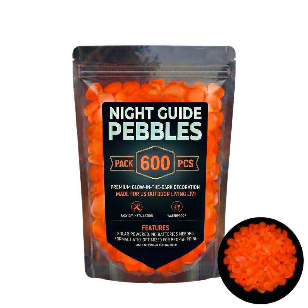 600-Piece Night Guide Colorful Garden — -in-the-Dark Pebbles, -Colored For Outdoor Decoration