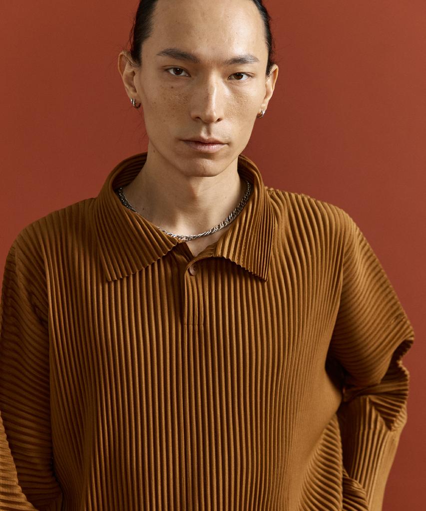 Akebteu Ps17 Pleated Collar Long Sleeve [Camel]