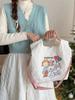 Adorable Soft Cotton Embroidered Tote Bag Stylish And Spacious Handbag For Daily Use