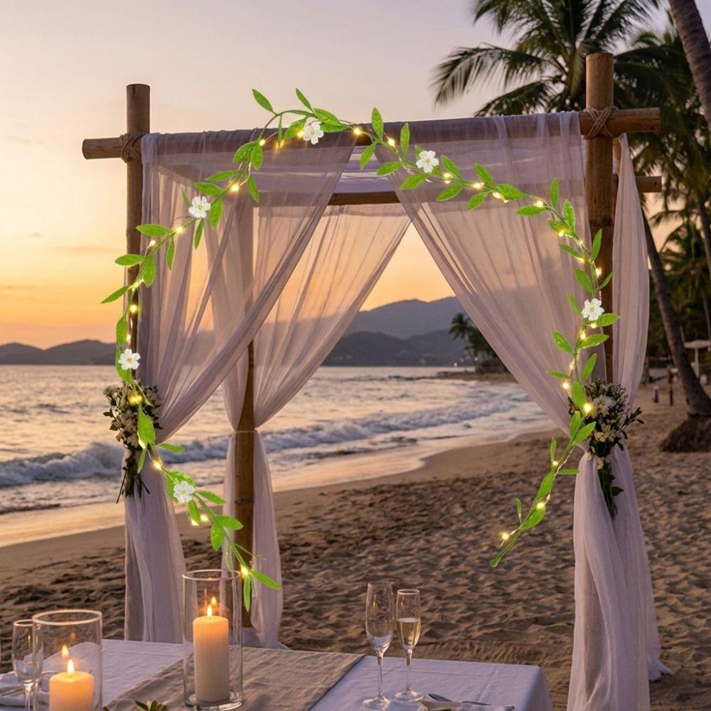 10pcs Plastic Artificial Willow Vine Realistic Green Leaves Simulated Weeping Willow Real Touch Handmade Fake Plant Garden Party