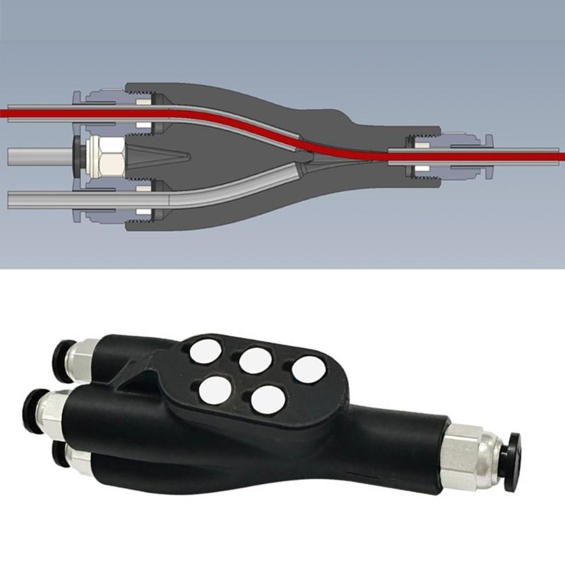 3D Printer Part 4-in-1 PTFE Adapter Pipe Expansion Port Connection 4 Feeding Module For X1C P1S P1P 3D Printer