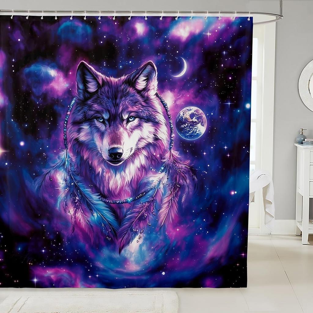 Japanese Style Bathroom Accessories Dragon Shower Curtain Magical Animals Bath Curtain Western Wildlife Theme Bathroom Sets