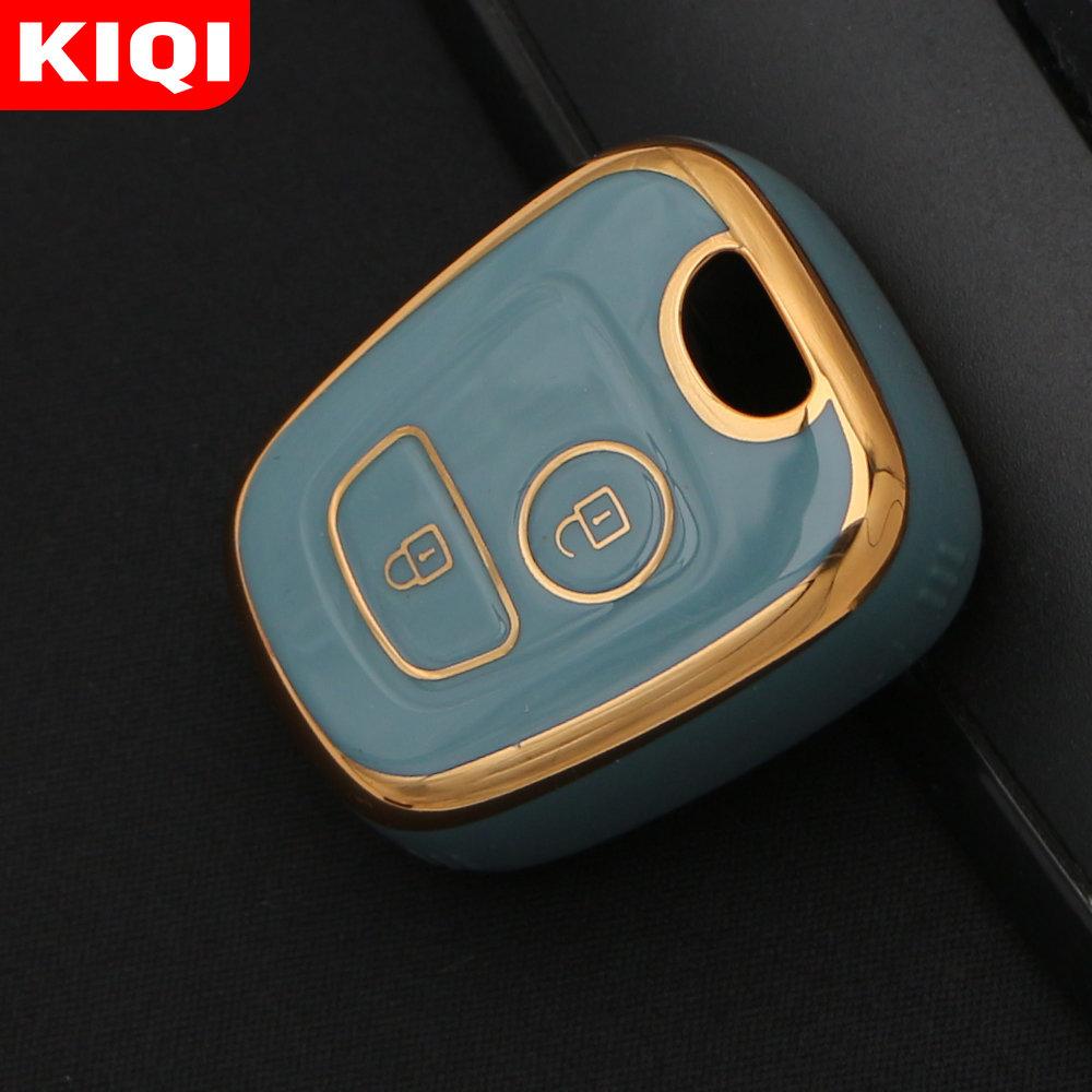 TPU Araba 2 Düğme anahtar kapağı kılıfı Peugeot 106 107 206 207 307 Citroen C1 C2 C3 C4 XSARA PICASSO Toyota AYGO için Koruyucu