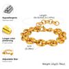 Gold Color Stainless Steel Chunky Chain Bracelet For Women, Thick Twist Texture Charm Bracelet, Simple Luxury Jewelry Gift