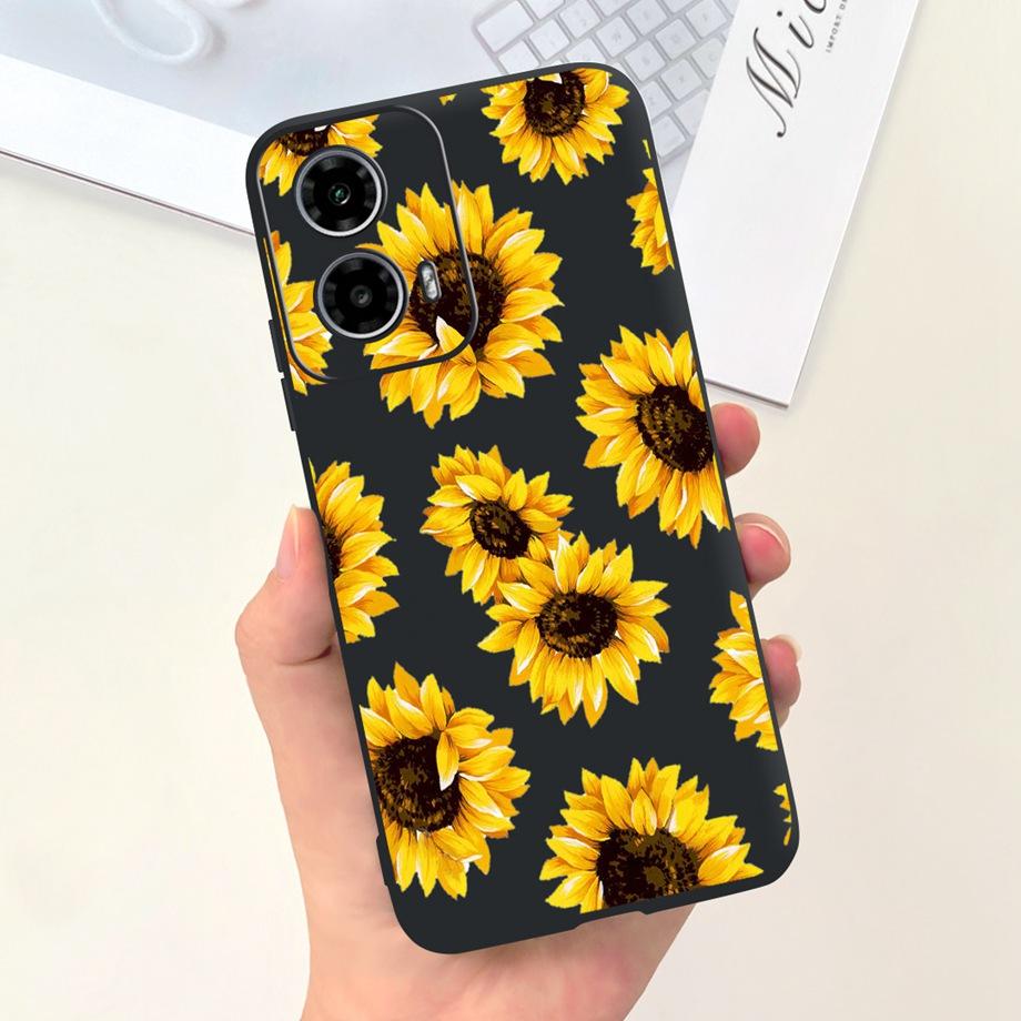 For Moto G34 5G Case Soft Silicone Shockproof Women Daisy Flower Back Cover for Motorola Moto G24 Power TPU Capas for Moto G04