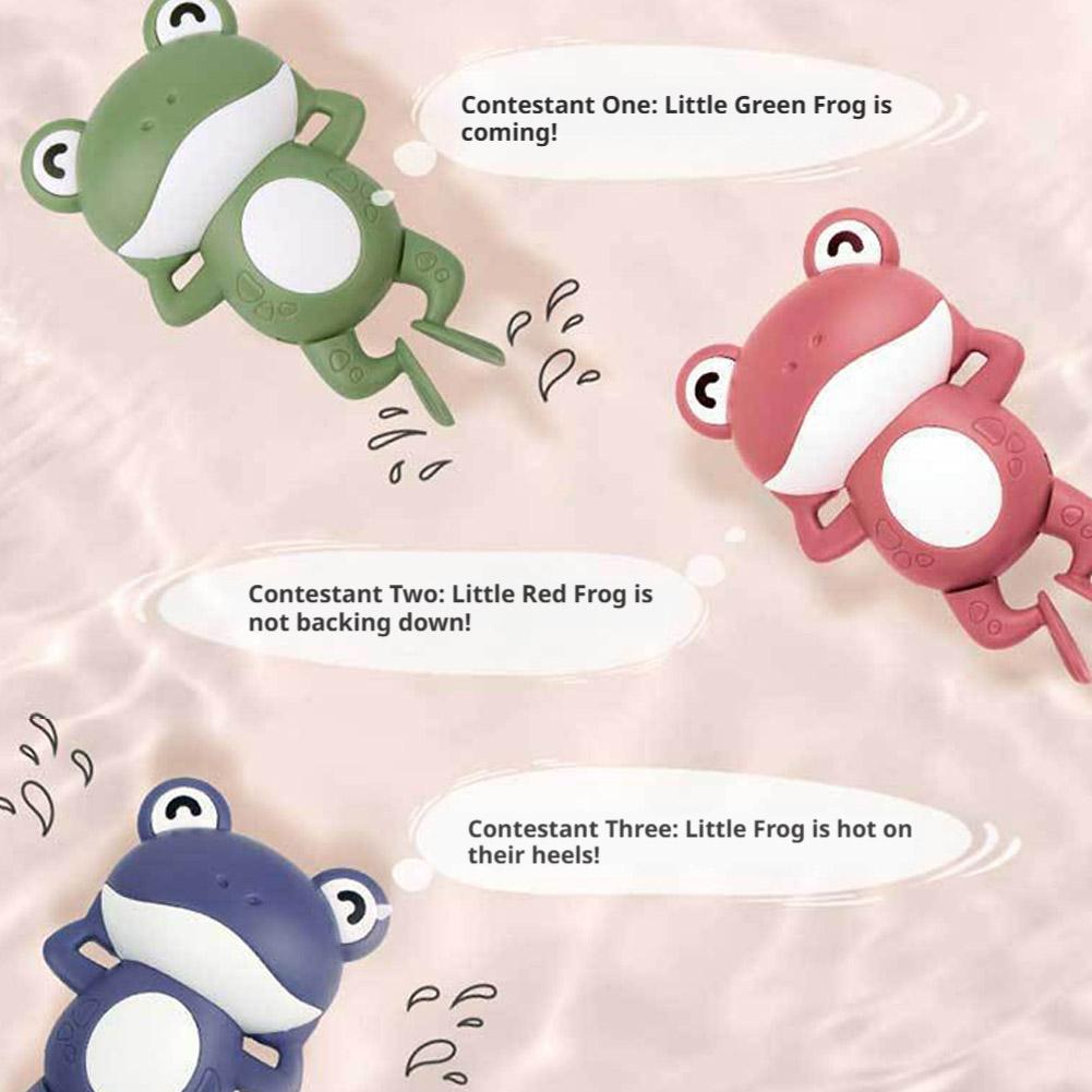 Clockwork Swimming Frog Bath Toy Cute Wind Up Floating Frog Water Toy for Kids Shower Games Bathtub Bathroom Toys Gift