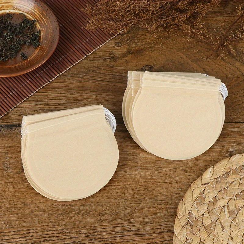 100Pcs/Lot Disposable Round Tea Bags with String Empty Filter Paper Teabags with String for Herb Tea Fabric Spice Teabags