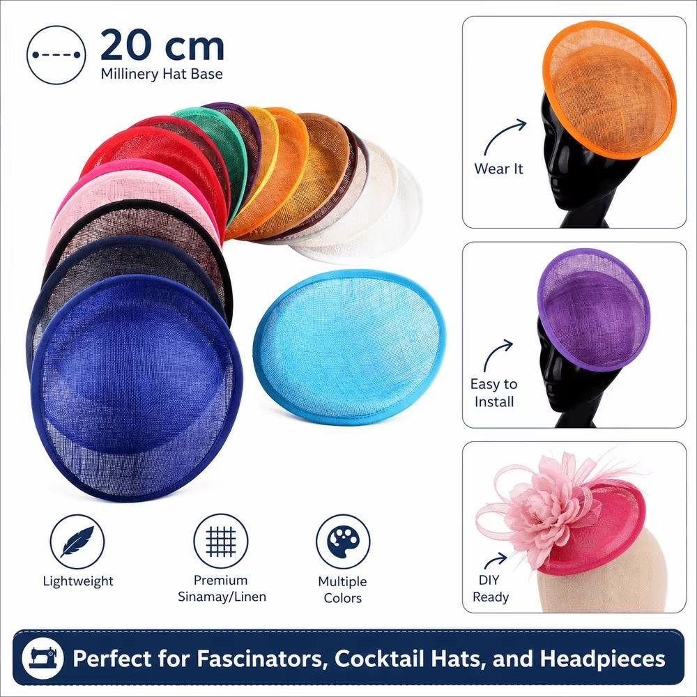 Headpiece Vintage Fascinator Hat Wide Brim Masquerade Top Hat Linen Yarn Fascinator Hat Base  Lady