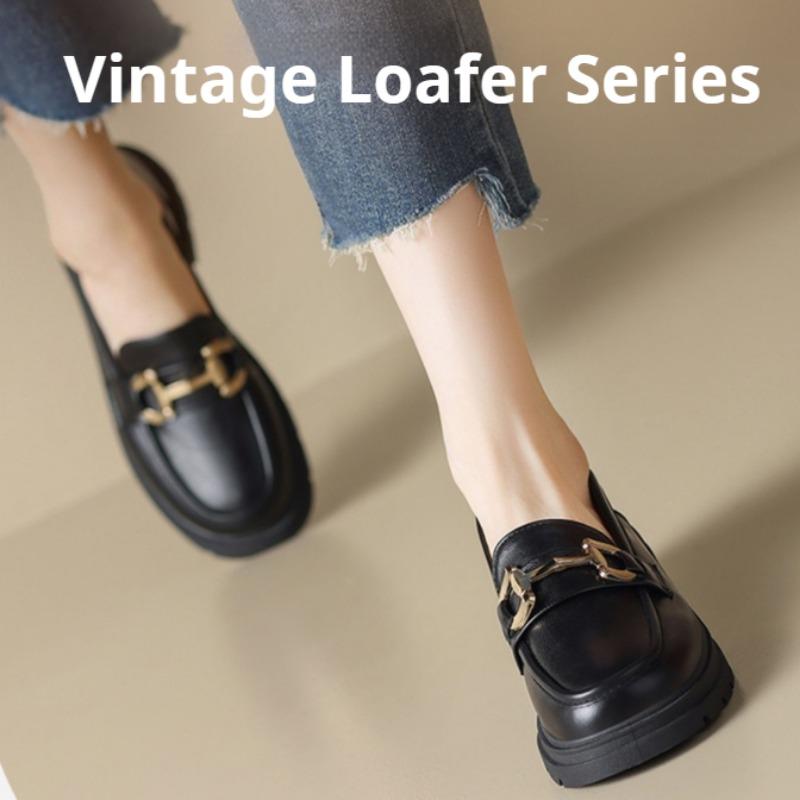 British Style Small Leather Shoes, All-match Thick-soled Loafers