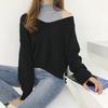 Two-piece Straight Half-high Collar Bottoming Sweater Female Commuter V-neck Loose Long Sleeve Sweater Sweater Women Sets Spring