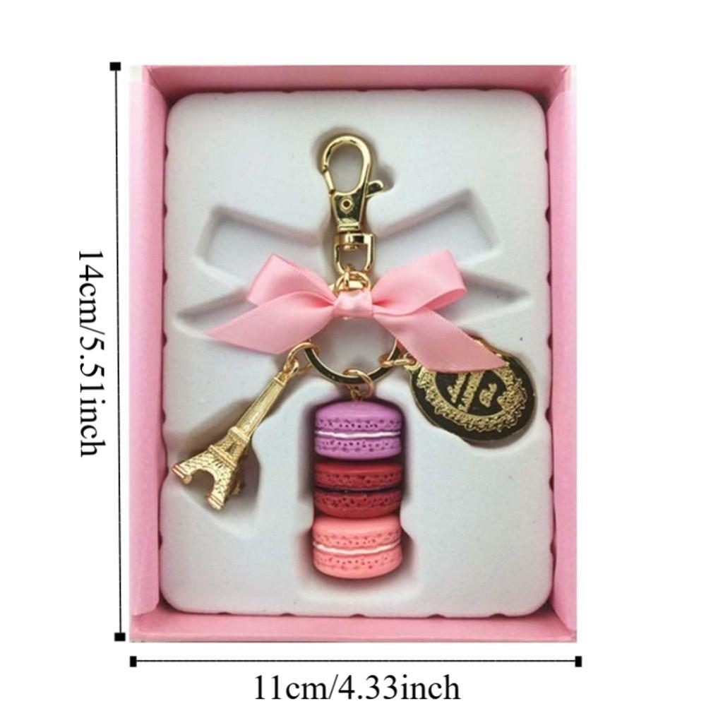 Bag Charm Macaron Cake Pendant Zinc Zinc Alloy Bowknot Macaron Key Ring  Purse Handbag