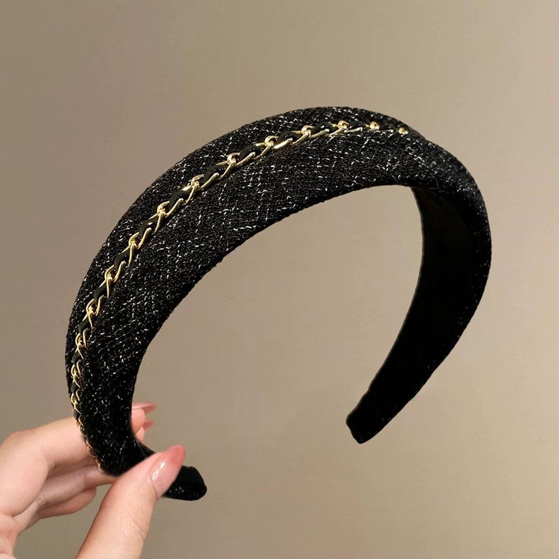 Red headband for women, wide-brimmed, hair-pressing, face-washing headband, high-end, stylish, fashionable headwear, hairpin headband