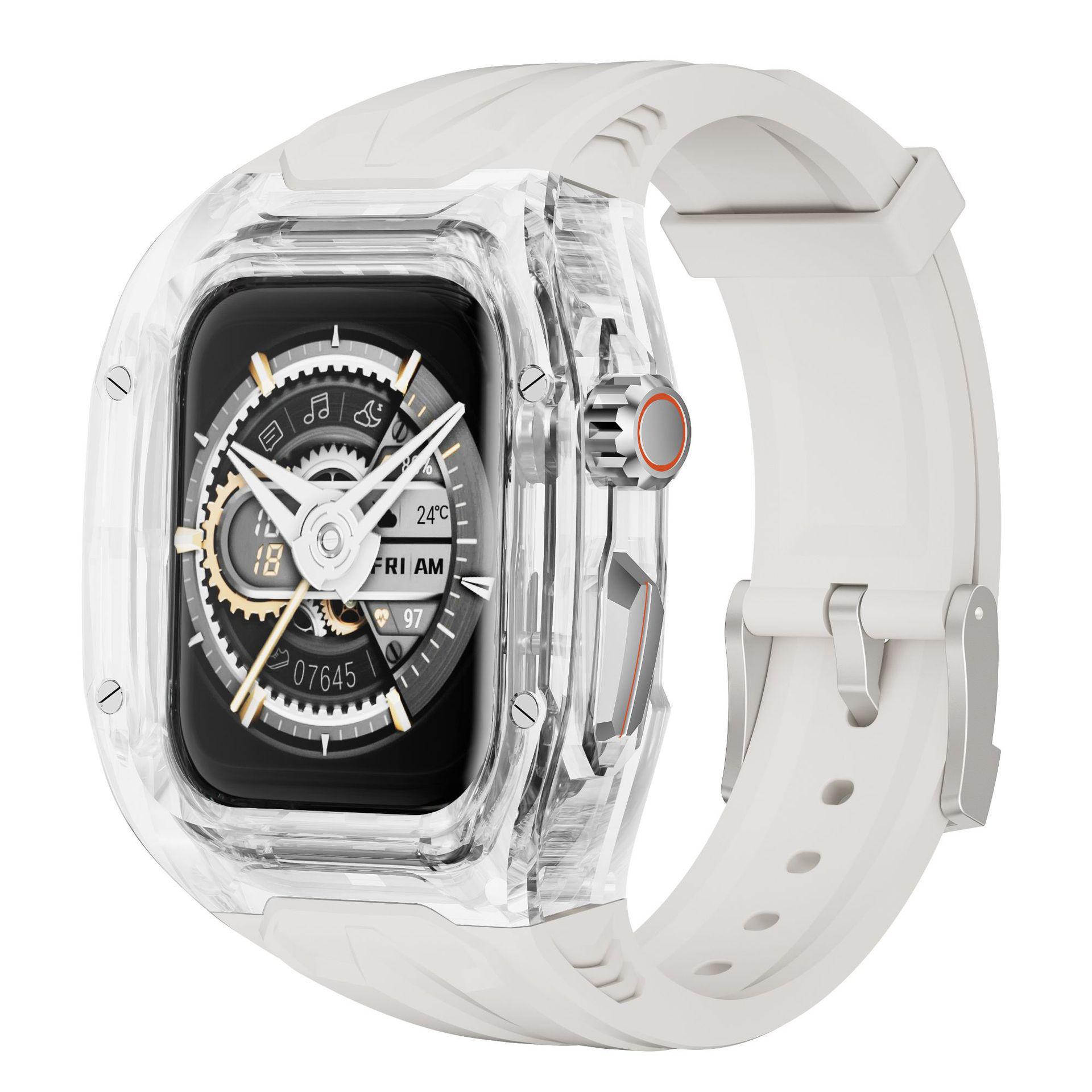 

Прозрачный чехол и ремешок в стиле Lamborghini для Apple Watch, совместимый с iWatch Series 11 40/41 mm