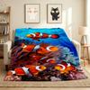 Clownfish Coral Flannel Blanket Throw Blanket Soft Warm Sofa Bed Camping Car home Decor Unique Christmas Gift C9301839