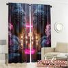 2pcs   2D FLAT PRINTING Curtains (Without Rod) Serene Lotus Minimalist Modern Curtains Versatile 100% Polyester Curtains