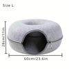 Wool Felt Cat Tunnel Nest – Modern Style Uncharged Donut Bed, Detachable & Washable All-Season Cat House, 1pc Cozy Cat Condo