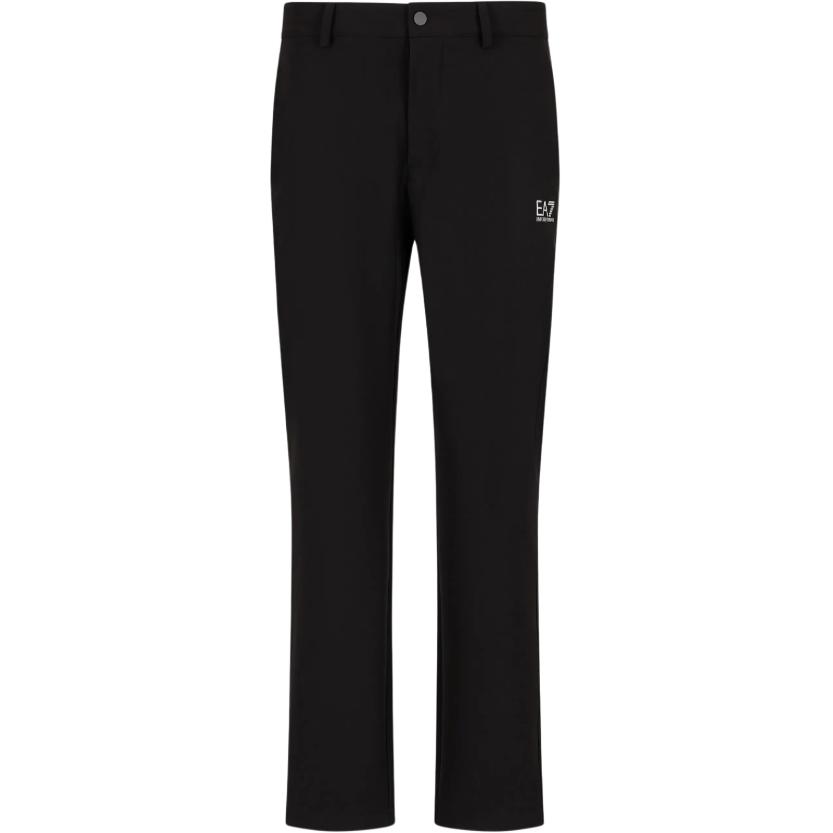 Emporio Armani EA7 Logo Mid-Rise Zip Fly Casual Pants Men bottoms Black 6DPP88-PNGWZ-1200 S