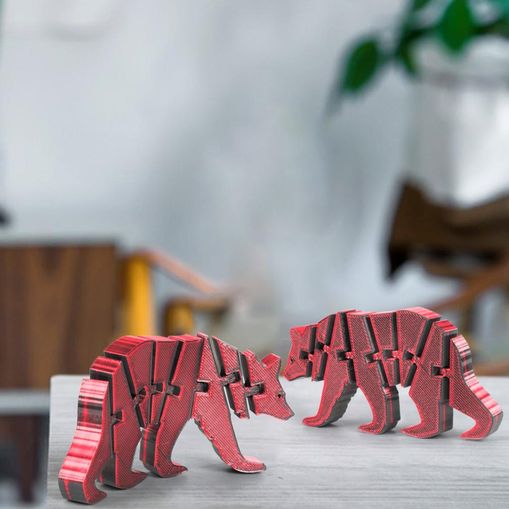 3D Printing Bear 3D Printing Articulatedworm Toy Adult Children's Toy Mysterious Bear Toy
