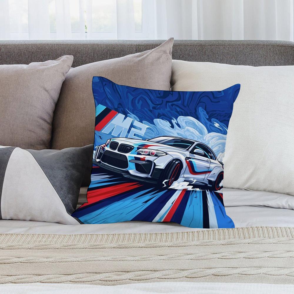Luxury Rally Sports GTR Race Car Pillow Case Short Plush Sofa Decorative Gift Home Double-sided Printing Cushion