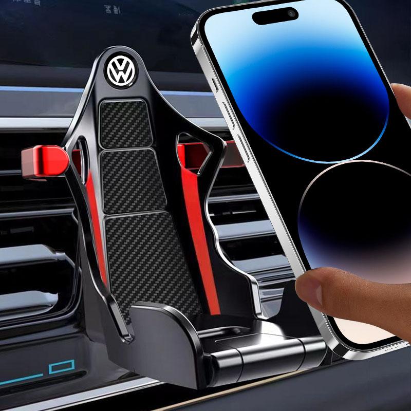 Car Air Vent Phone Mount Universal Shockproof GPS Clip Smartphone Stand Emblem For VW B6 B7 B5 Golf Polo Tiguan Passat EOS