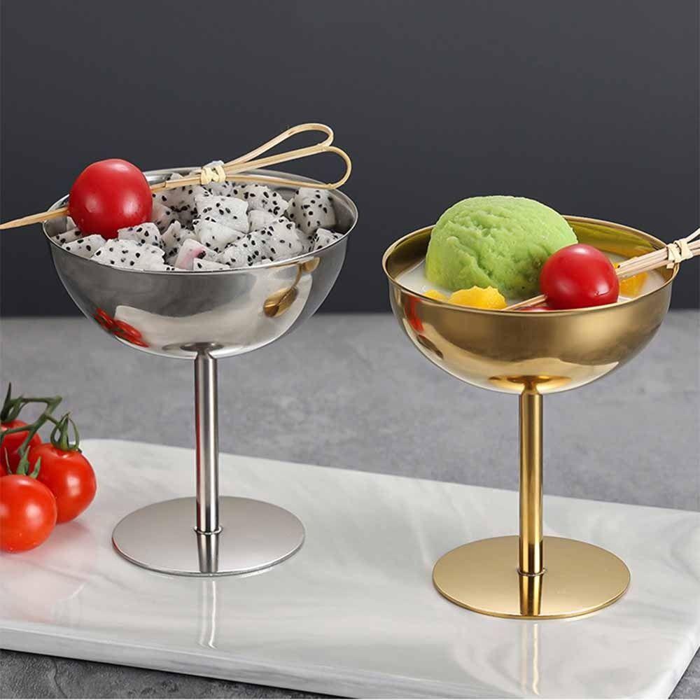 Stainless Steel Shorty Salad Bowl Food Grade Pudding Dessert Bowl  Party Supplies