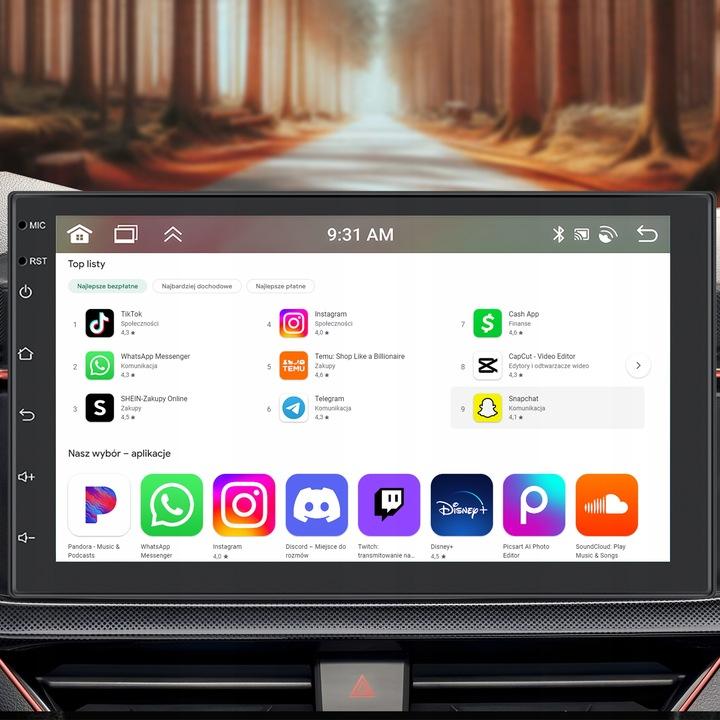 Radio Samochodowe 2 Din Android Auto Carplay 4Gb/64Gb Android 13 Rds Dsp