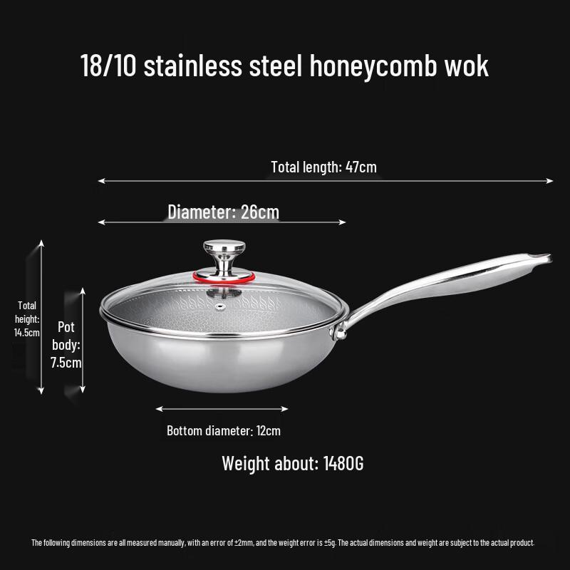 Stainless Steel Honeycomb Non-stick Wok