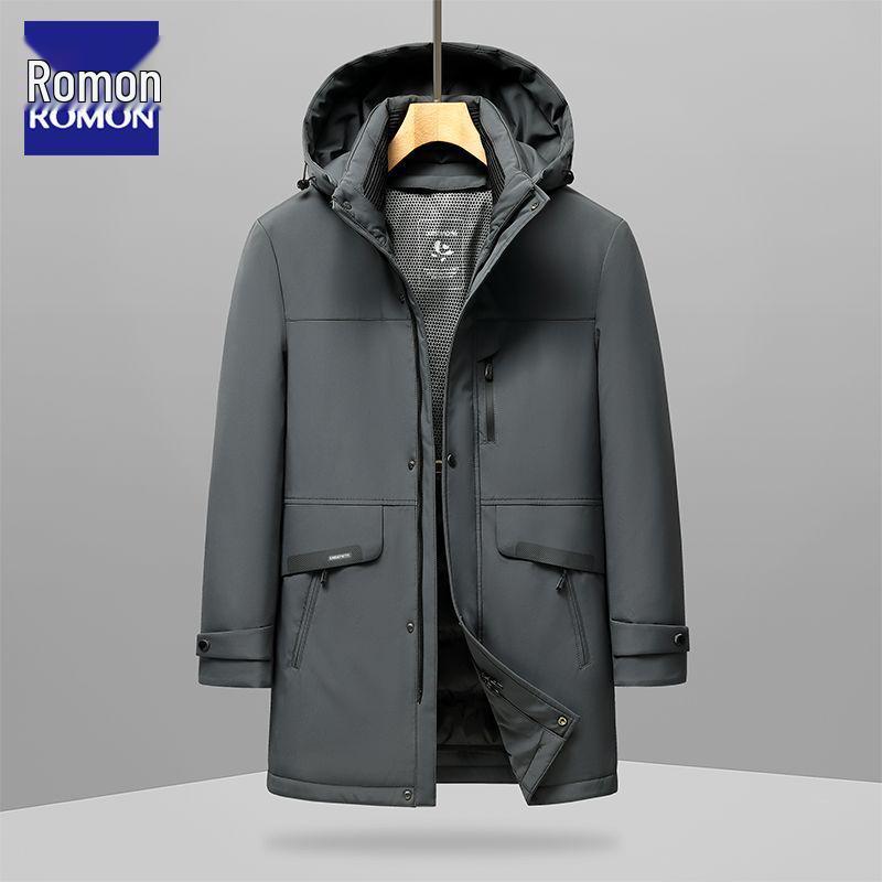 Romon Men's Mid-Length Thick Winter Goose Down Parka (2025 Edition)