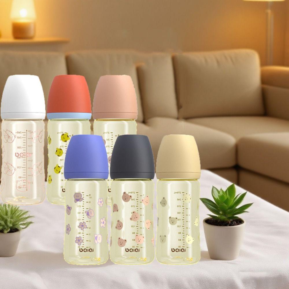 Food Grade Baby Milk Bottle PP Baby Bottle With Handle 270ml Baby Bottle  Feeding Supplies