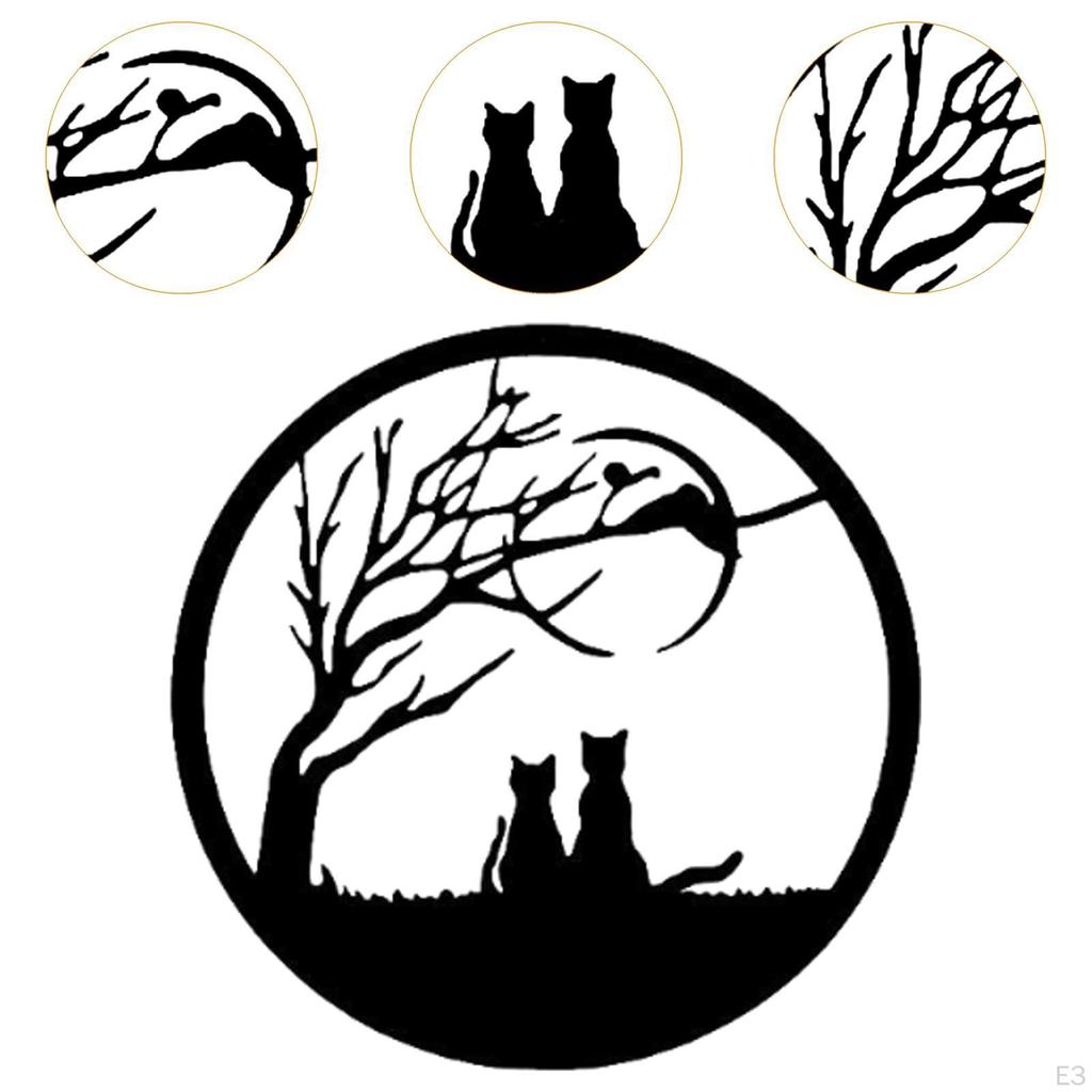 Cat Metal Wall Art Decor Artwork Decoration Hanging Ornament for Shop Above Bed