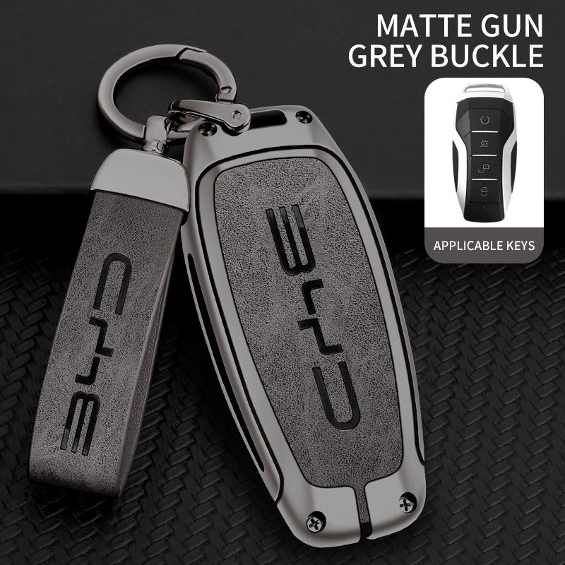 Zinc Alloy Leather Car Key Case Byd Song Plus Atto 3 Han Ev Dolphin Tang Dm Qin Yuan Dolphin Key Holder Car Key Case Key Chain